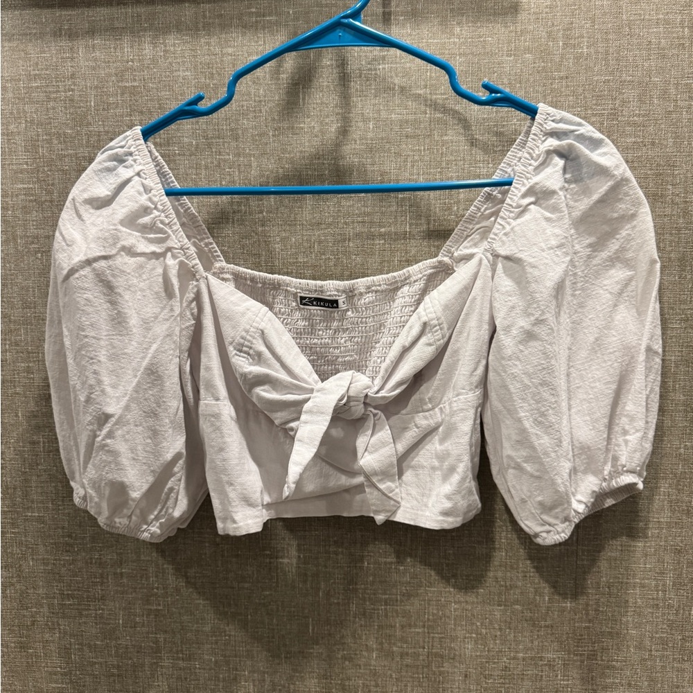 Women's White Puff Sleeve Top